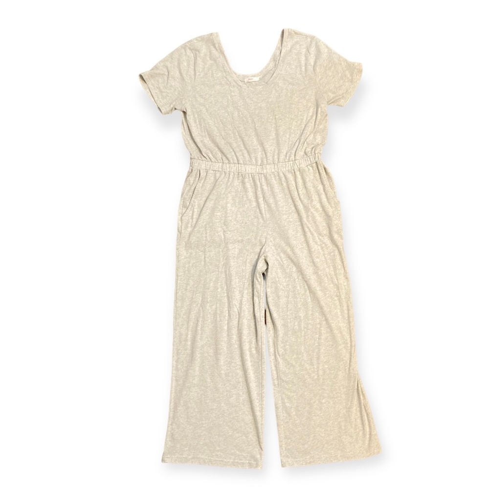 Hanes Luxe Collection Jumpsuit Romper Women’s Large White Gray